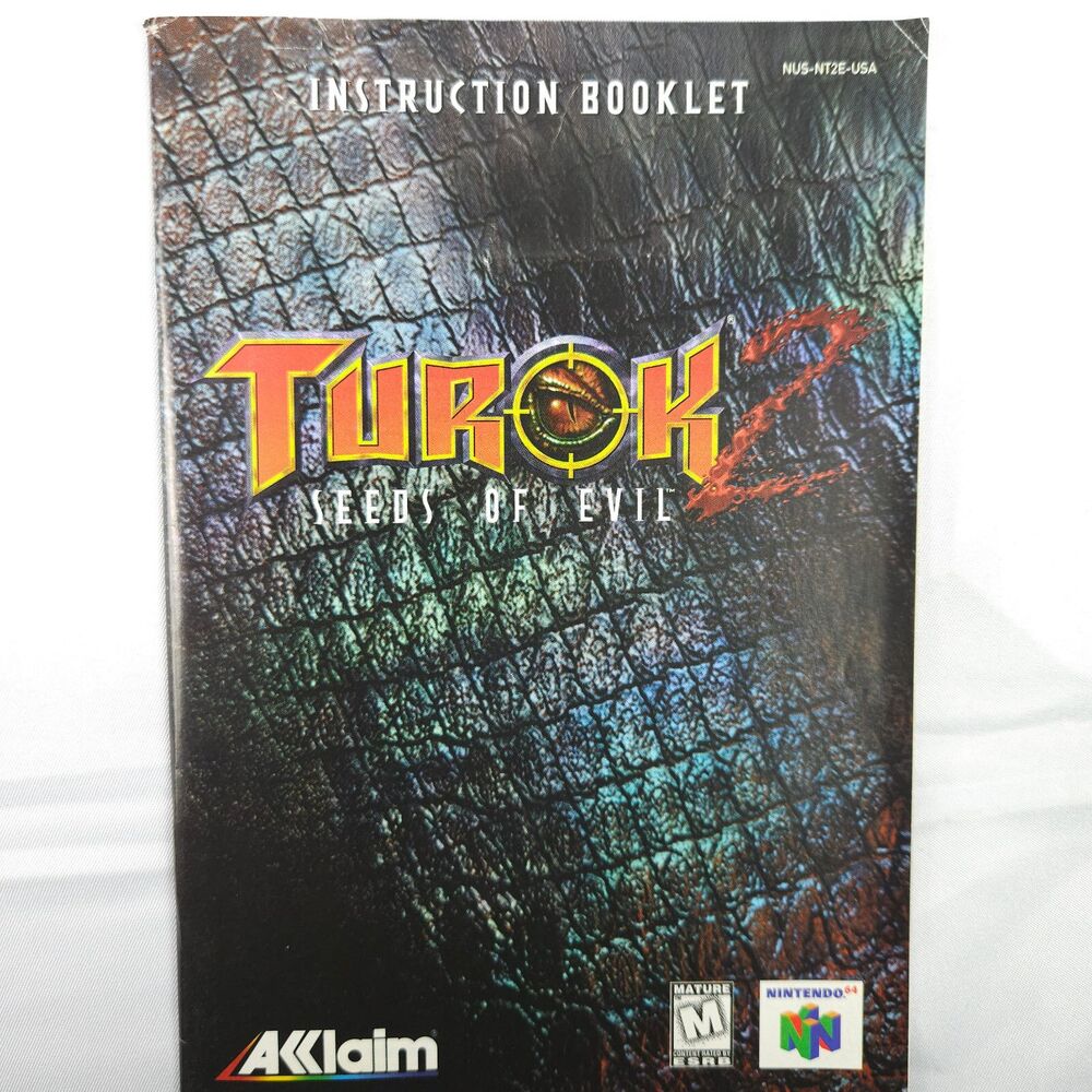 Turok 2‎ Seeds of Evil Nintendo 64 N64 Instruction Booklet Manual *ONLY*